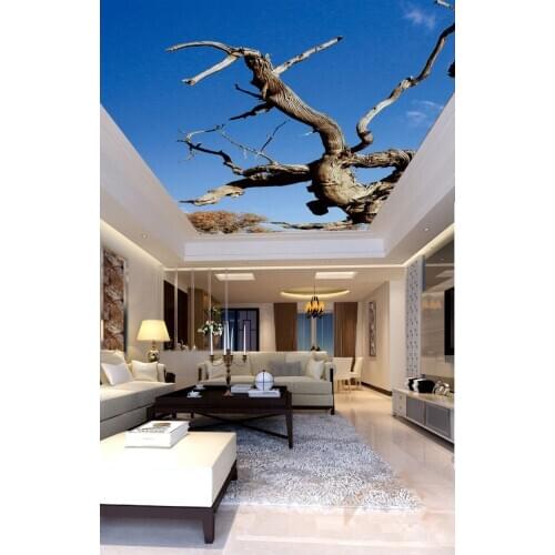 Sky ceilings Mural Living Room Study Bedroom Ceiling Wallpaper De Parede Branch ceilings