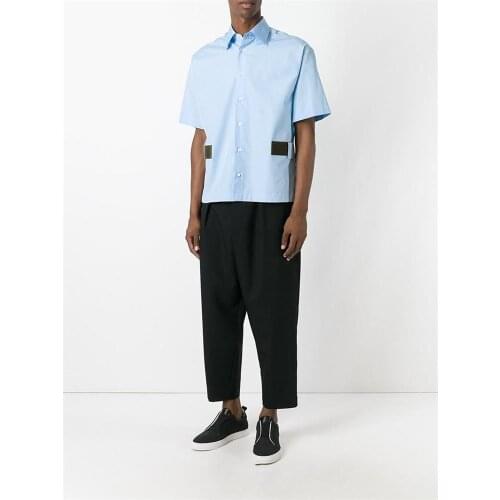 Mens New Mens Large Size Black Loose Lacks Loose Waist Fashion City Trend Young Mens Dark Pants