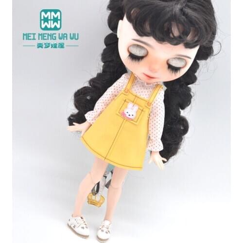 Blyth doll clothes Fashion bunny strap dress for 28-30cm Azone OB accessories girl gift toy