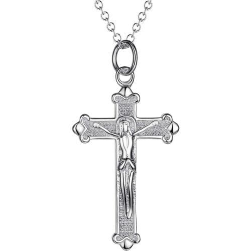 Wholesale Charm Silver Color Pendants For Women Fashion Jewelry Necklace Lady Fashion Jewelry Pendant Crucifix AN042/armajita