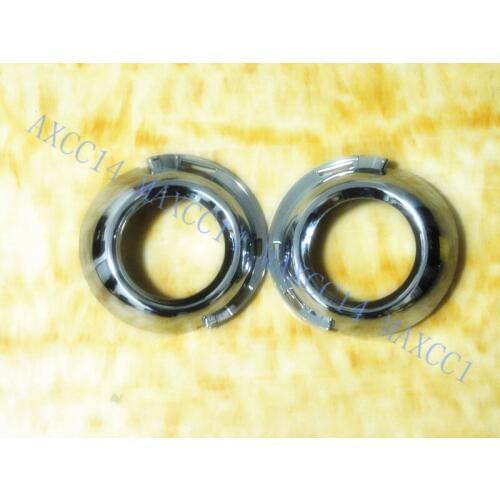 Pair Front Bumper Fog Light Cover Lamp Electroplate CHROME Grille Hole For Peugeot 307 NEW T63