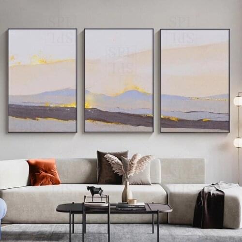 Golden Mountain Stretches Canvas Poster Home Decoration Abstract Wall Picture for Living Room Interior Prints Wall Art Painting