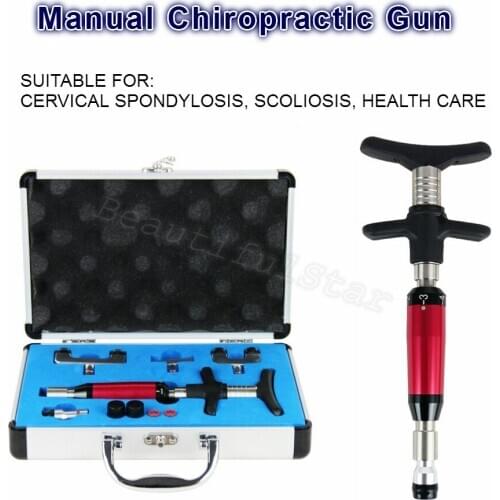 Manual Chiropractic Gun For Backbone Modulation And Adjustment 6 Level 4 Heads Stainless Steel Head Massage Correction Tools