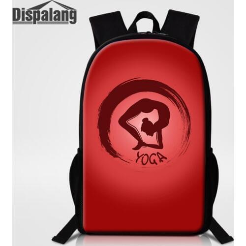 Dispalang Yoga Girls Print School Bag for Men Women Backpack Bag Mochila Escolar Children Travel Bag Large Capacity Rucksack