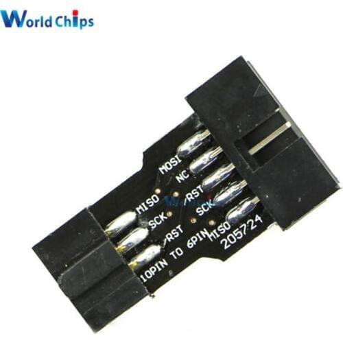 Standard 10Pin to 6Pin Adapter Converter For AVRISP MKII USBASP STK500 10 Pin Turn 6 Pin Module