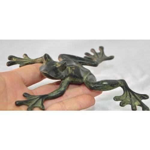 Old chinese china fengshui bronze copper animal toad bufo frog statue Sculpture