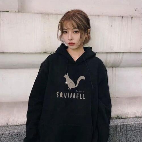 Hoodie Womens Literary Kangaroo Graphic Print Kawaii Oversized Hooded Sweatshirt Warm Pullover Harajuku Feminine Itself
