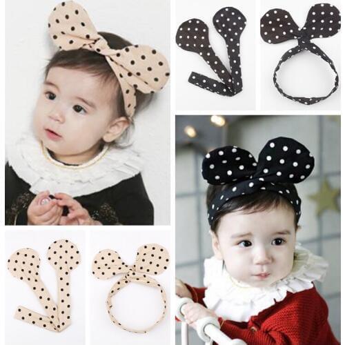 Trendy Korean Baby Girls Mouse Ear Headband Kids DIY Headwrap Photo Props Hair Accessories