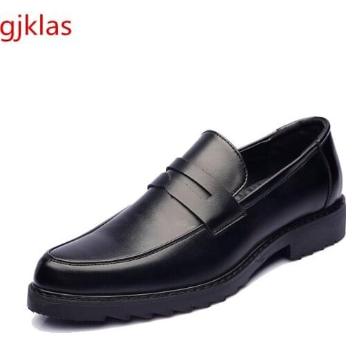 Black Formal Man Shoes High Quality Dress Leather Loafers Men Shoes Business Office Party Shoes for Men Leather Shoe 0xford