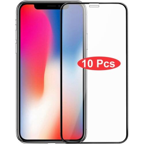 10Pcs Tempered Glass for iPhone Xr Xs Max X 5 5S 6 6S Plus 7 8 Plus Screen Protector for iPhone 12 11 Pro Max 12 mini SE 2020