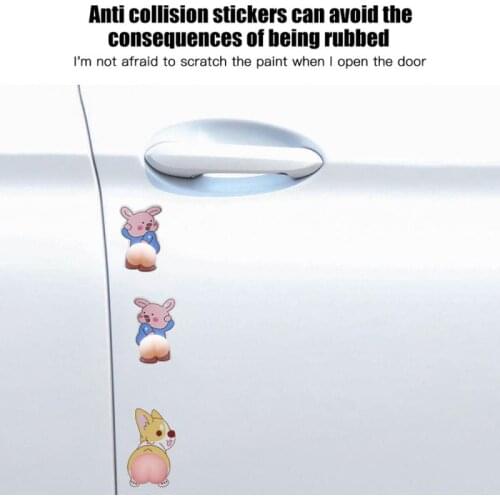 2Pcs Anti Chafing Car Door Protector Anti-scratch Cute Butt Cartoon Anti-collision Strip Body Decoration Bumper Lip Protection