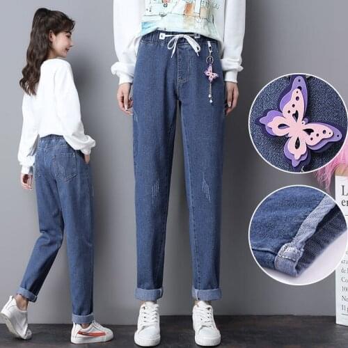 Woman Jeans Pants Autumn And Winter Loose Harem Pants Elastic High Waist Straight Pantalones Vaqueros Mujer