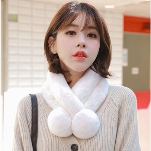Real Rex Rabbit Fur Scarf Women Winter For 2018 Fashion Genuine Fur Scarves Hot Sale Warm Real Rabbit Girls Scarves Luxury