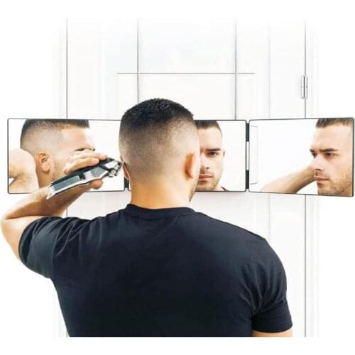 1 Pc 3-Way Mirror A 360-degree Viewing Angle Practicing Mirror For Self Hair Cutting And Styling DIY Haircut Tool Wall Decor