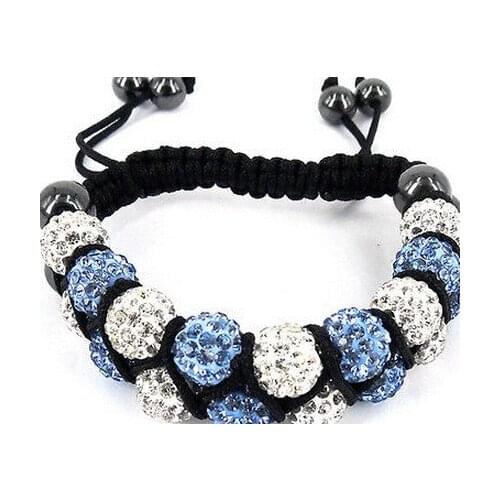 10mm free shipping multicolor best two row mixed micro pave disco ball AB clay handmade crystal Bracelet Bangles lot