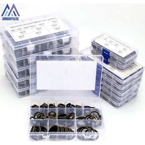 100pcs-162pcs Sealing Washer O-Ring High Pressure Gasket Socket M6 M8 M10 M12 M14 M16 M18 M20 M22 M24 M27 M30 Seal Spare Kit S26