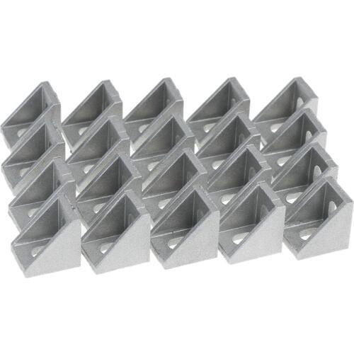 20Pcs 2020 Corner Fitting Angle Aluminum 20 X 20 L Connector Bracket Fastener Match Use 2020 Industrial Aluminum Profile