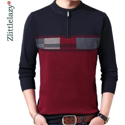 2020 Casual Thick Warm Winter Zipper Knitted Pull Sweater Men Wear Jersey Dress Pullover Knit Mens Sweaters Male Fashions 02143