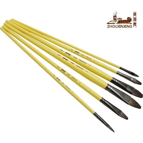 6pcs/Set,high-grade weasel hair Row of pens tongue peak Paint Brush Acrylic Oil Painting Watercolor Professional Art Supplies