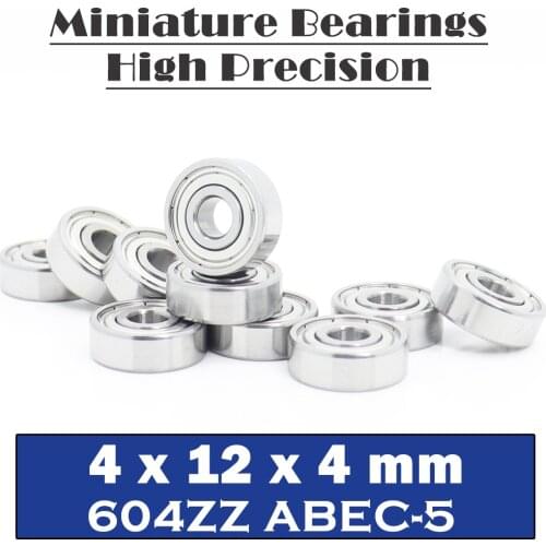 604ZZ Bearing ABEC-5 10PCS 4x12x4 MM Miniature 604Z Ball Bearings 604 ZZ EMQ Quality