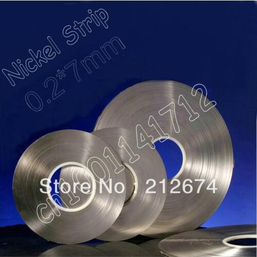Free Shipping! nickel tape 0.2*7mm pure nickel strip 18650 lithium battery nickel belt
