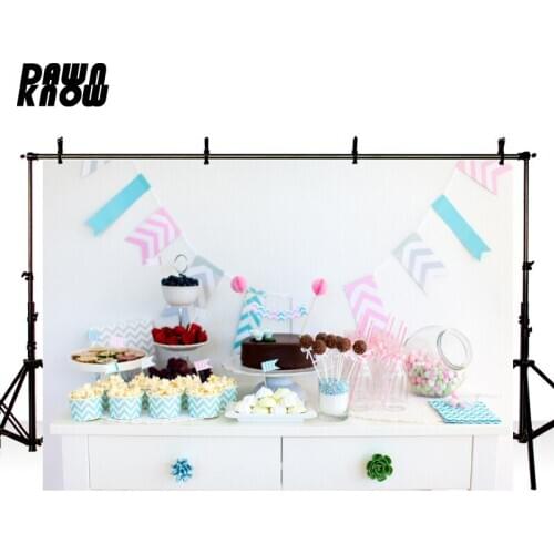 DAWNKNOW Vinyl Photography Backdrop For Birthday Party Polyester Background Cake Candy For Newborn Photographic Studio F2263