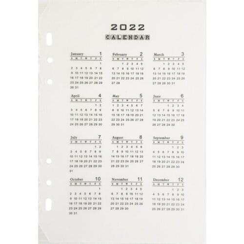 Fromthenon 2020 2021 Year Calendar Index Dividers Watercolor Refill A5A6 6 Holes Leaf Spiral Notebook Diary School Stationery