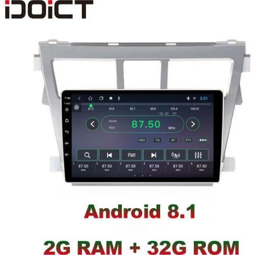 IDOICT Android 8.1 IPS 2G+32G 8 CORE Car DVD Player GPS Navigation Multimedia For Toyota Vios Yaris Radio 2006-2013