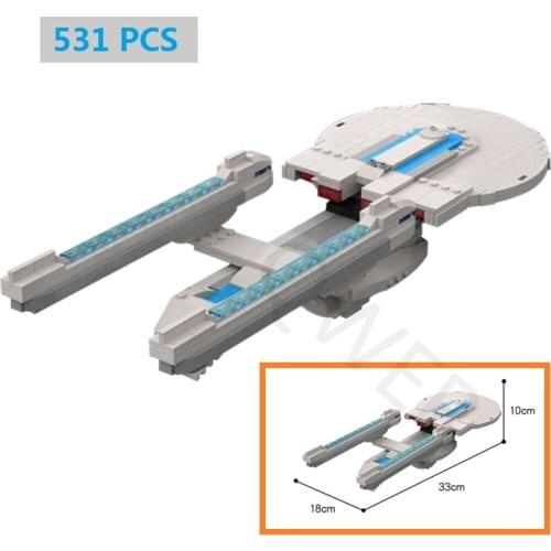 Movie Series Spaceship Model U.S.S Enterprise NCC-1701 MOC-28267 Building Bricks Blocks 531Pcs Diy Kids For Toys Gifts for Xmas