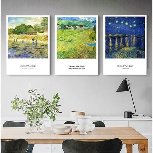 A Collection of Van Gogh Works 23 Pics Canvas Print Painting Poster Wall Pictures for Living Room Classic Artist Art Home Decor