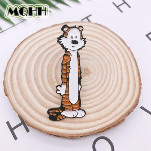 Creative Cartoon Animal Cat Tiger Lion Enamel Brooch Alloy Badge Denim Clothes Bag Pins Cute Punk Jewelry Gifts For Friends