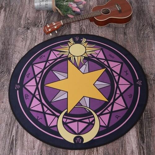 Fashion Anime Cartoon Mat Card Captor Sakura Kinomoto Magic Circle Lovely Round Decorative Carpet Non-slip Rug Diameter 60-160cm