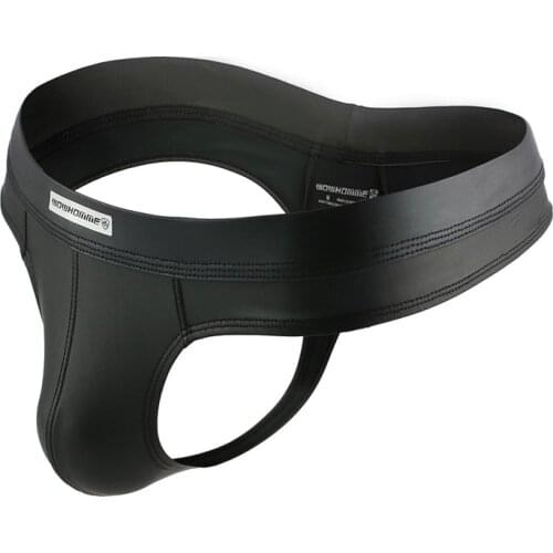 Men Underwear Briefs Faux Leather Underpants Cueca Masculina U Pouch Male Panties Mens Briefs Sexy Gay Underwear Panties