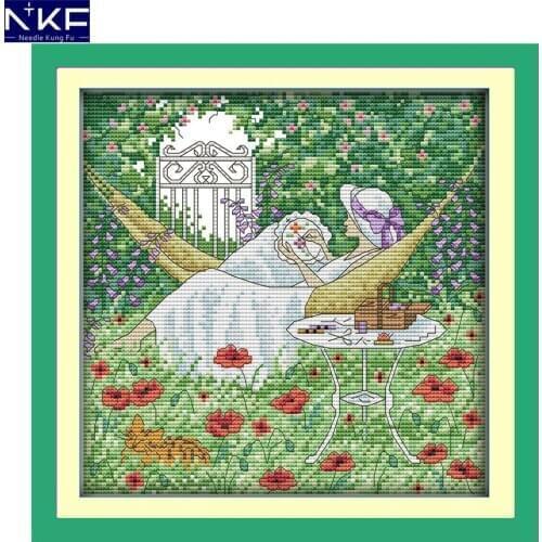 NKF Leisure afternoon needle craft Chinese cross stitch charts counted stamped Christmas cross stitch kits for home decoration