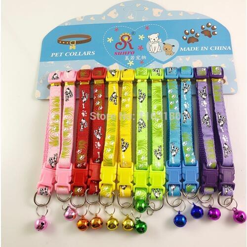 72pcs/lot Nylon Pet Collar Nylon Pet Dog Puppy Cat Collars Adjustable Pet Neck Chain Free Shipping