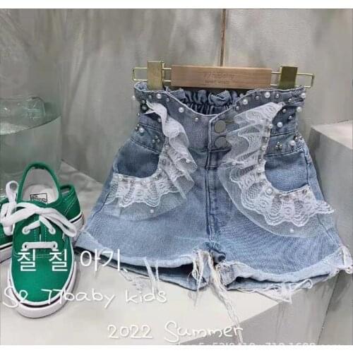 2020 new wholesale girls denim shorts summer fashion girls shorts 4-10 t F335