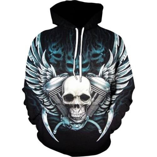 New 3D Hoodie Skull Sweatshirt Mens Graphic Hoodie Anime Sweatshirt Print Street Hoodie Casual Hip Hop Top Comfortable Mens