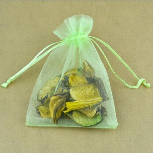 Wholesale 100pcs 13x18cm Organza gift bags Apple green color Drawable Organza Bags Wedding Christmas Gift Bags free shipping