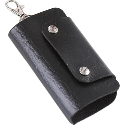 Faux Leather Key Organizer Case Keychain Holder Magnetic Button Pouch Bag Gift
