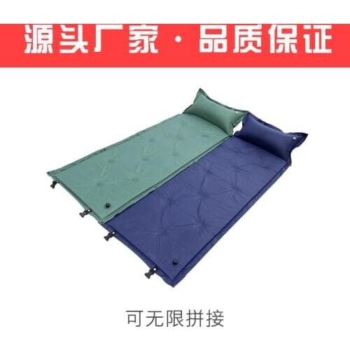 Outdoor travel single automatic inflatable cushion PVC lazy pad nine point folding can be spliced tent camp camping mat