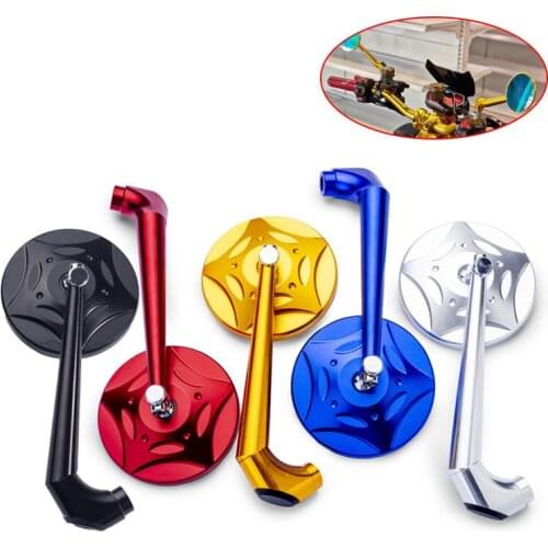 A Pair Motorcycle Accessories Rearview Mirror CNC Metal Circular Universal for Honda Suzuki Yamaha Kawasaki Ducati Benelli