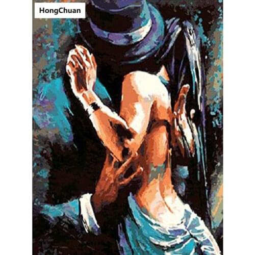 Couple Kissing Characters 5D Square/Round Diamond Embroidered Mosaic Cross Diamond Painting Home Decoration Mural New Year Gift