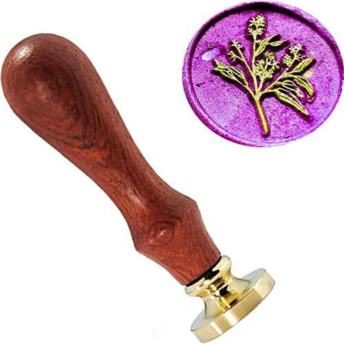 Leaf Plant Nature Wax Seal Stamp, Brass Head with Wooden Handle, Wedding Invitation Wax Seal Sealing