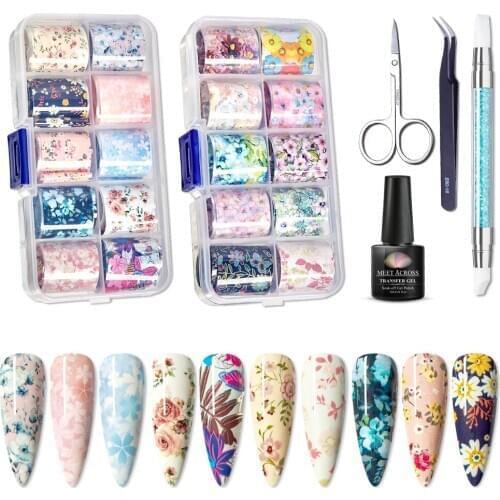 Starry Sky Sticker Transfer Foil Glue Set Starry Holographic AB Paper Wraps Adhesive Nail Art Decal Nails Decoration Accessories