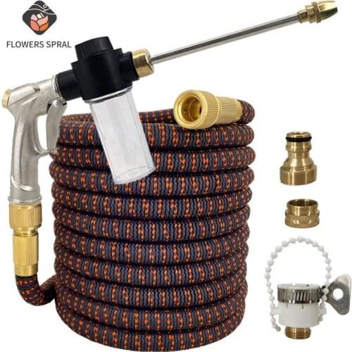 16FT-150FT Expandable Garden Hose with Water Gun Adjustable Nozzle Flexible Pipe Hose High Pressure Sprinkler Foam For Car Wash