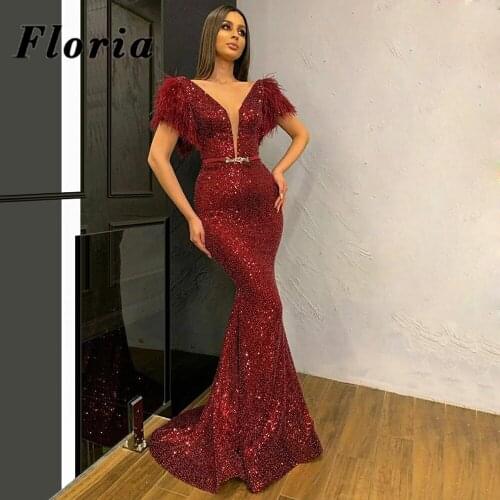 Luxury Arabic Mermaid Evening Dresses Pearls New 2020 Saudi Arabia Beading V Neck Prom Dresses Dubai Party Night Gowns Vestidos