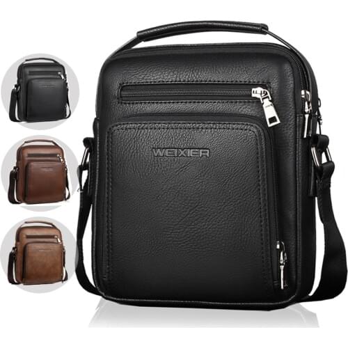 Luxury Brand Men Vintage Shoulder Bags Large Capacity Business Leather Casual Messenger Crossbody Bag Fashion Handbag