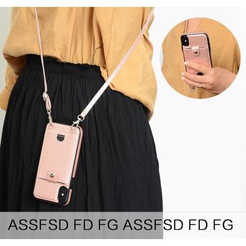 Luxury Wallet card shoulder strap PU leather case for Samsung Galaxy S20 S10 S9 S8 S10E plus Note 10 9 8 crossbody back cover