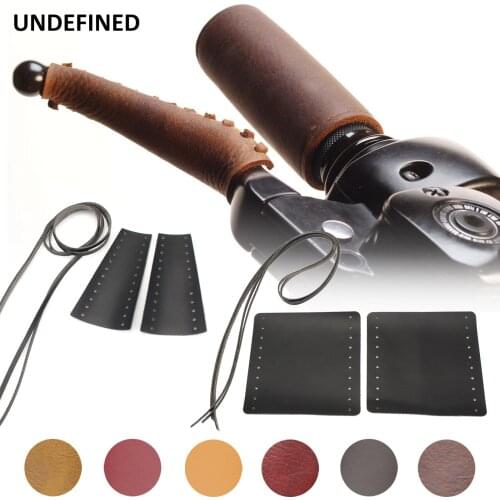 Heavy Duty Motorcycle Leather Grips Handle Grip Throttle Covers Retro Wraps 22mm Handlebar for Harley Honda Indian Cafe Racer