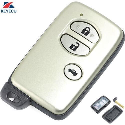 KEYECU Replacement Remote Car Key Shell Case Fob 3 Button for Toyota Avalon Camry Highlander RAV4 2007-2011 (Shell Only)